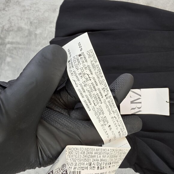 Zara Mini Dress Womens Small Deep V Neck Pleated Skirt Sleeveless NWT Party - Picture 8 of 10